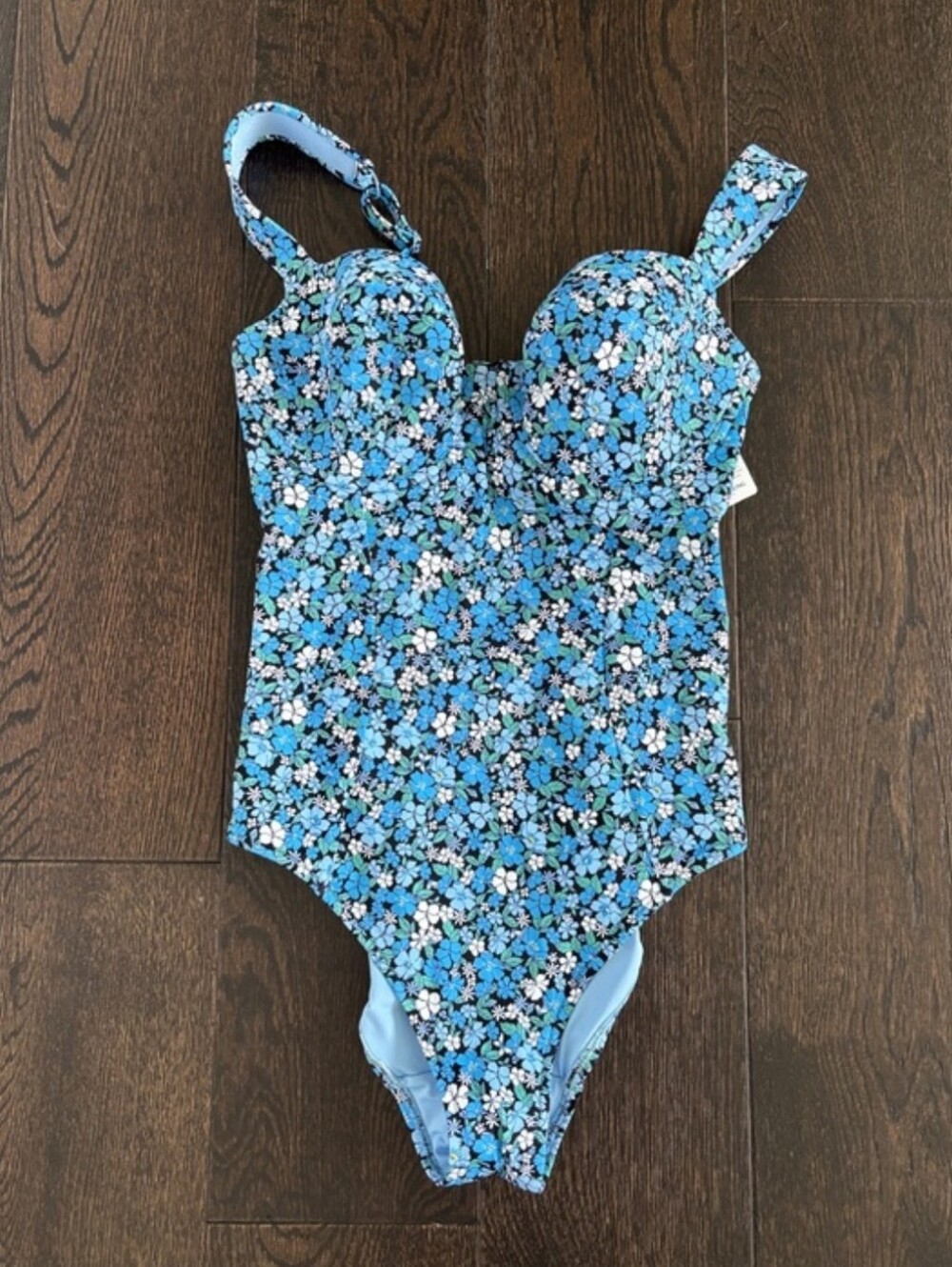 Panache Blue Floral One-Piece M underwire 32DD